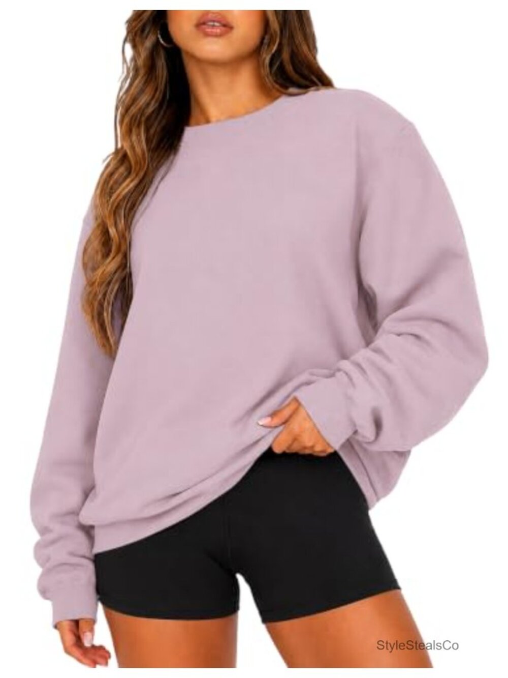 Oversized Crewneck Sweatshirt Long Sleeve Pullover Top